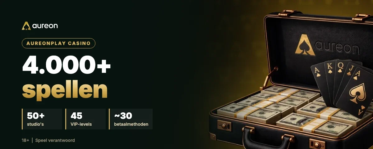 Aureonplay Casino: 4.000+ spellen van 50+ studio's, 45 VIP-levels en ongeveer 30 betaalmethoden